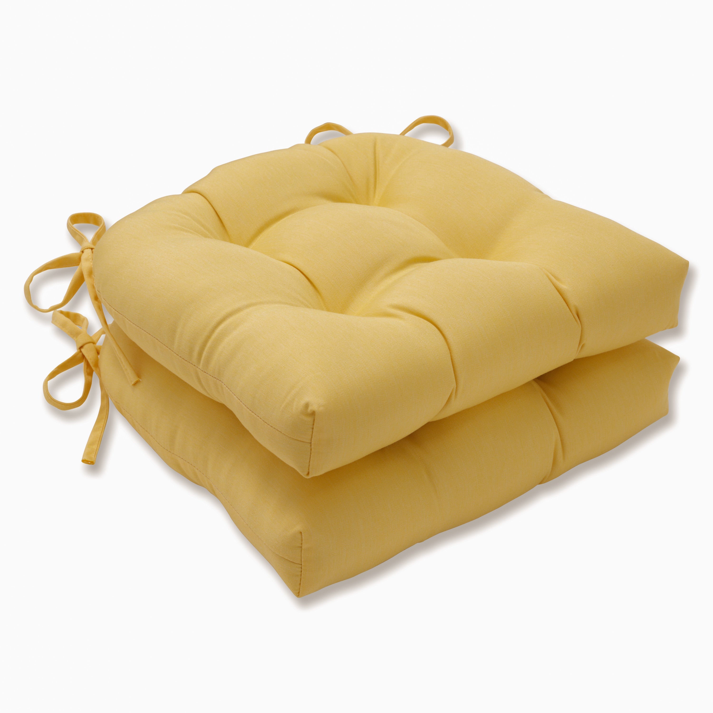 Outdoor/Indoor Fortress Canvas Buttercup Deluxe Tufted Chairpad (Set of 2)