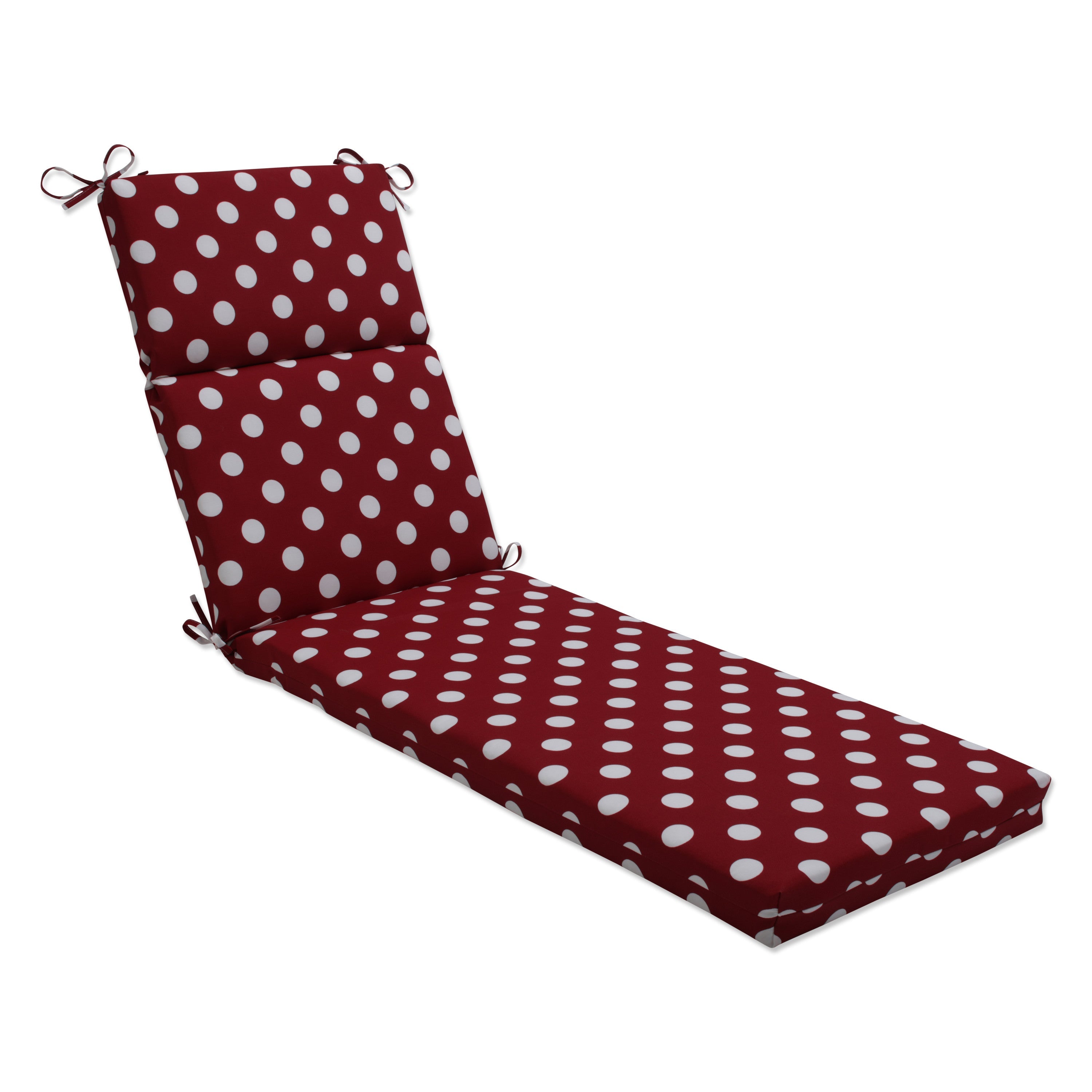 Polka Dot Red Chaise Lounge Cushion