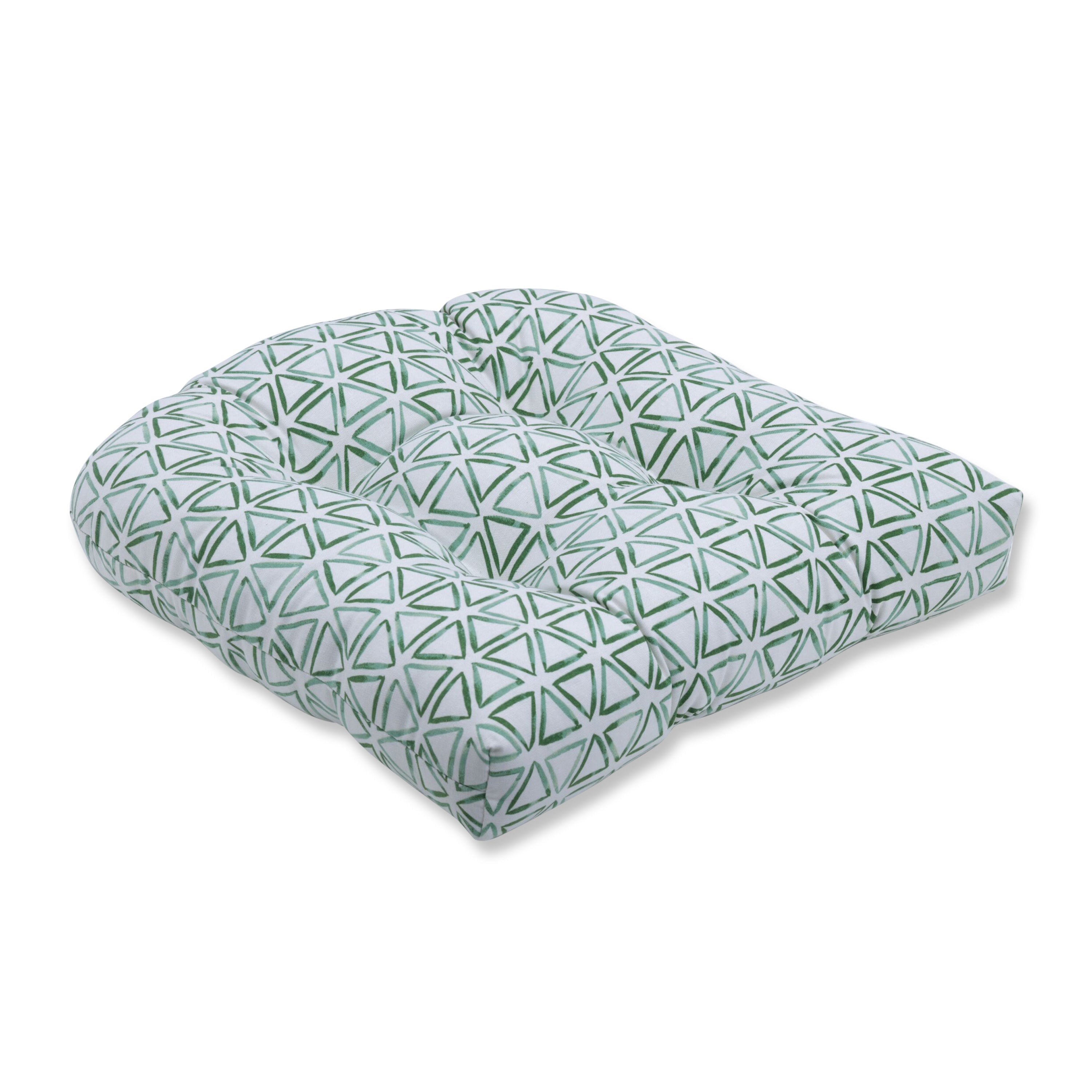 Painted Triangles Verte Wicker Seat Cushion
