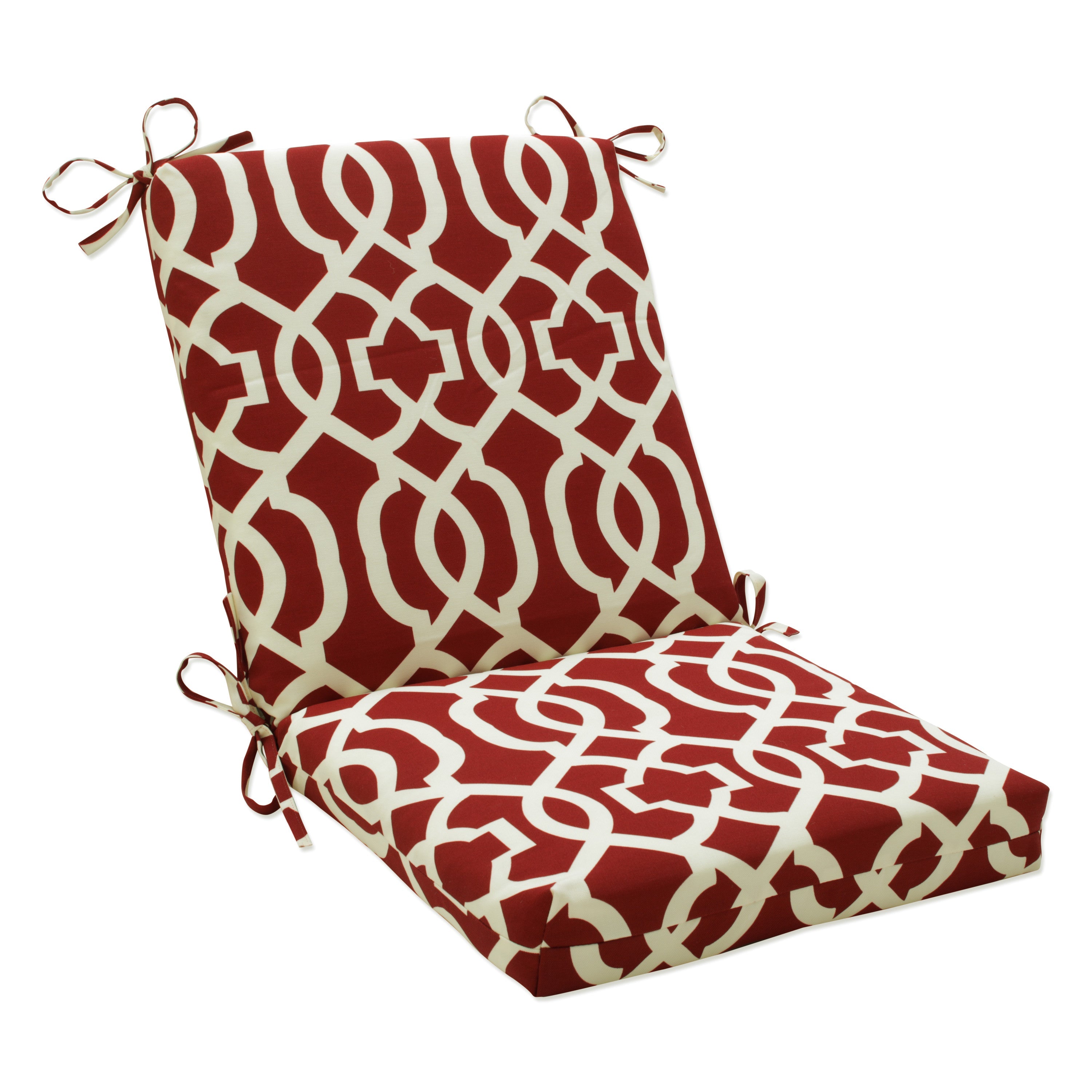 Outdoor/Indoor New Geo Red Squared Corners Chair Cushion
