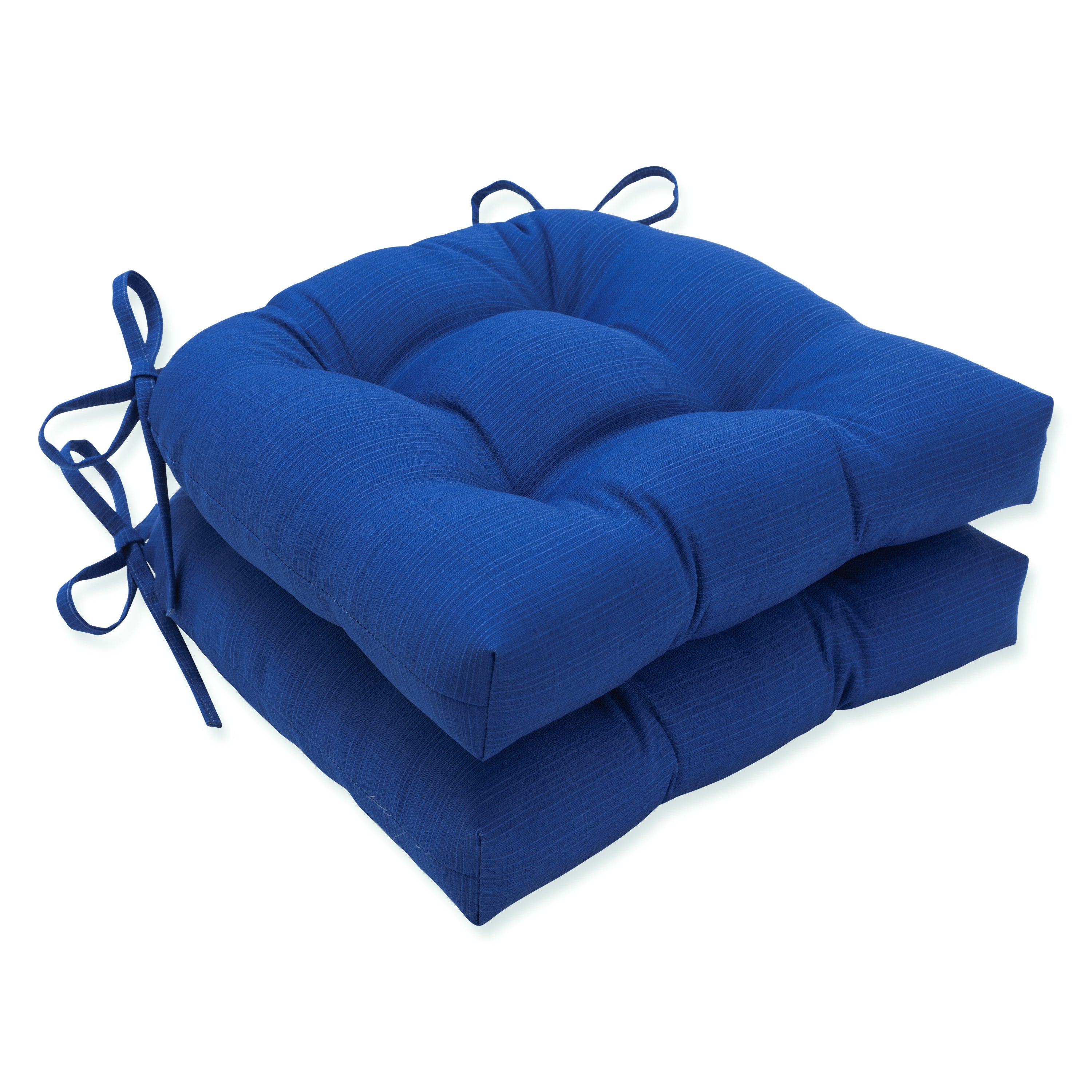 Outdoor/Indoor Fresco Blue Deluxe Tufted Chairpad (Set of 2)