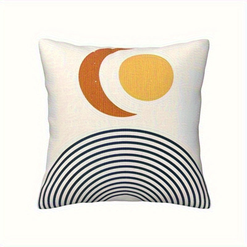 4pcs Retro Geometric Throw Pillow Covers - Double-Sided Printed Soft Plush Pillowcases with Zipper Closure, Machine Washable, Multiple Sizes for Living Room, Bedroom, Sofa Decor, Bedroom Accents, Vintage Style, Durable Material, Decorative Pillows, Cozy