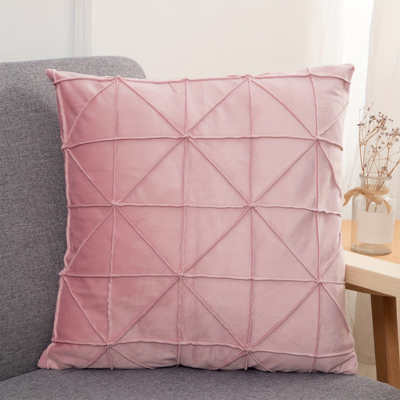 1pc Extra Large Decorative Throw Pillow - Dual-Sided Pastel (Pink/Beige/Burgundy/Teal) or Deep tones - Soft Plush Cushion for Sofa, Bed, Office - All-Season Home Decor - Polyester Pillowcase & Insert Included - Ideal Housewarming Gift, Bedroom Comfort,