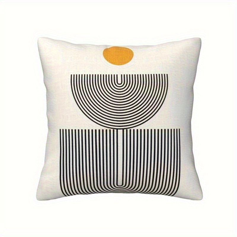 4pcs Retro Geometric Throw Pillow Covers - Double-Sided Printed Soft Plush Pillowcases with Zipper Closure, Machine Washable, Multiple Sizes for Living Room, Bedroom, Sofa Decor, Bedroom Accents, Vintage Style, Durable Material, Decorative Pillows, Cozy