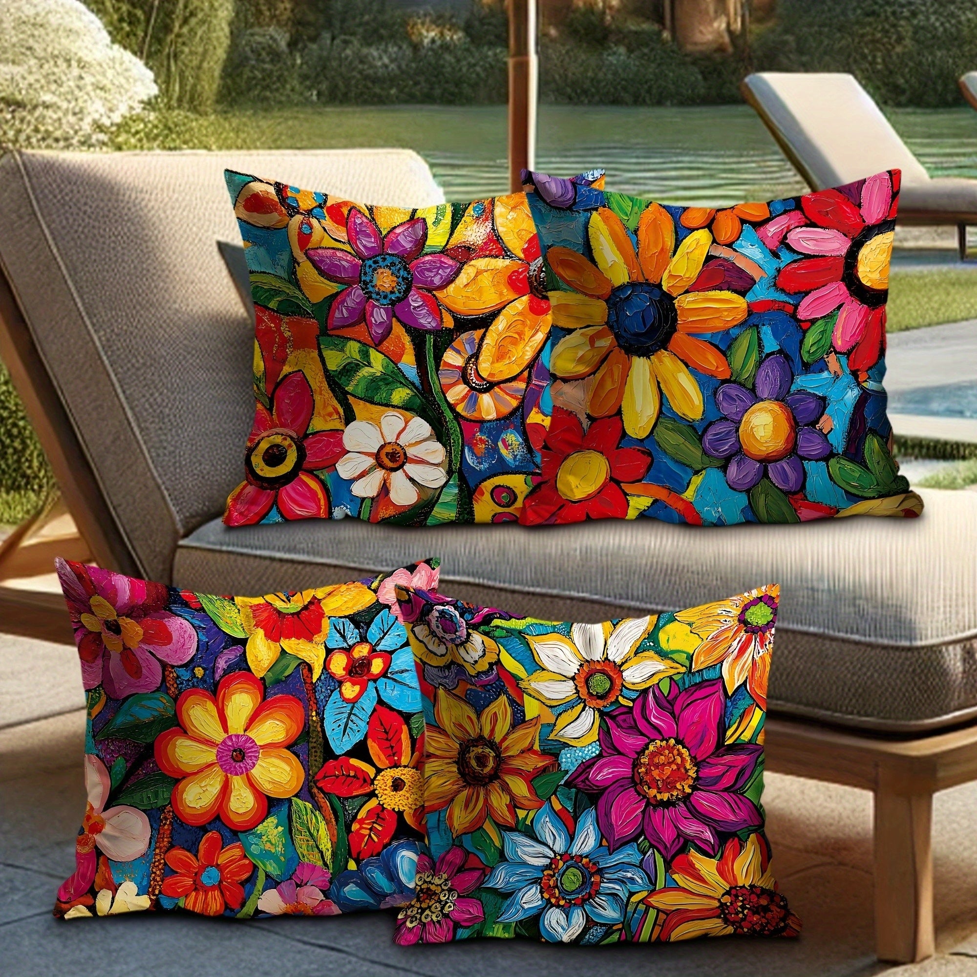 4pcs Double-Sided Printed Retro Floral Pillow Covers - Soft Short Plush with Zipper Closure, Machine Washable, Multiple Sizes for Living Room, Bedroom, Sofa Decor, Bedroom Accessories, Vibrant Home Accents, Durable Fabric Covers, 2D Flat