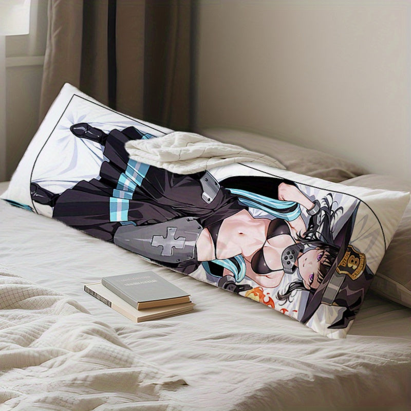 [1pc Witch Anime Pillow] 1pc Soft Polyester Anime Pillow Cover, High-Definition Double-Sided Witch-Inspired Style, 59x19.6 Inches | Ideal for Car, Bedroom, Sofa, Bedding, Living Room Decor, Halloween