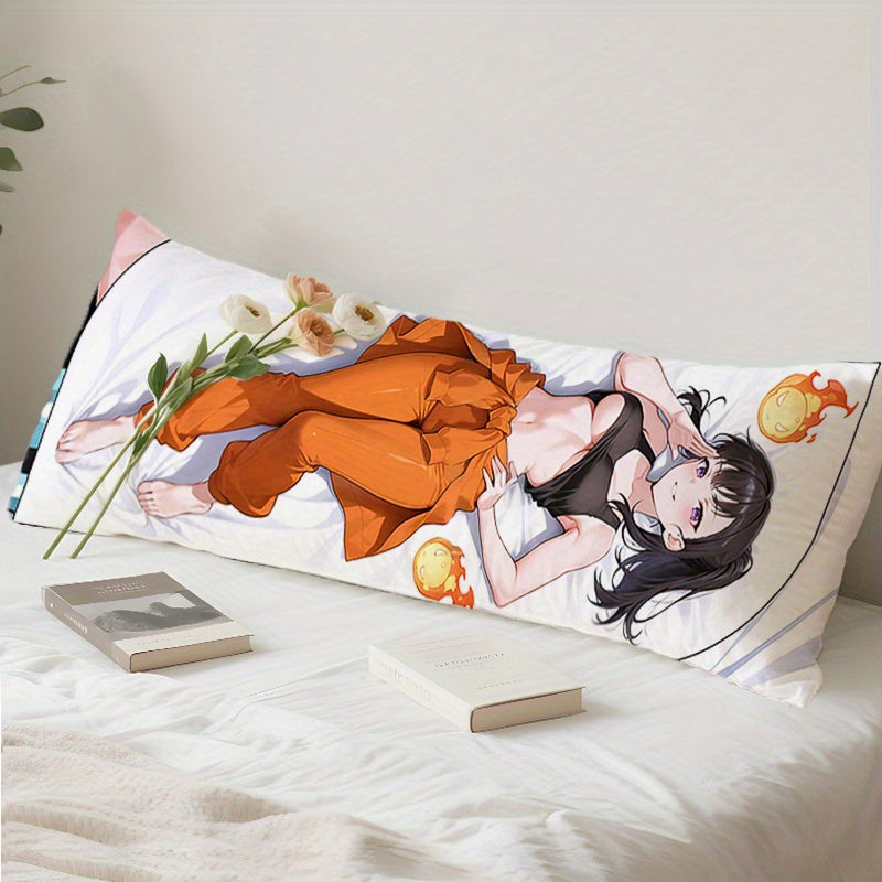 [1pc Witch Anime Pillow] 1pc Soft Polyester Anime Pillow Cover, High-Definition Double-Sided Witch-Inspired Style, 59x19.6 Inches | Ideal for Car, Bedroom, Sofa, Bedding, Living Room Decor, Halloween