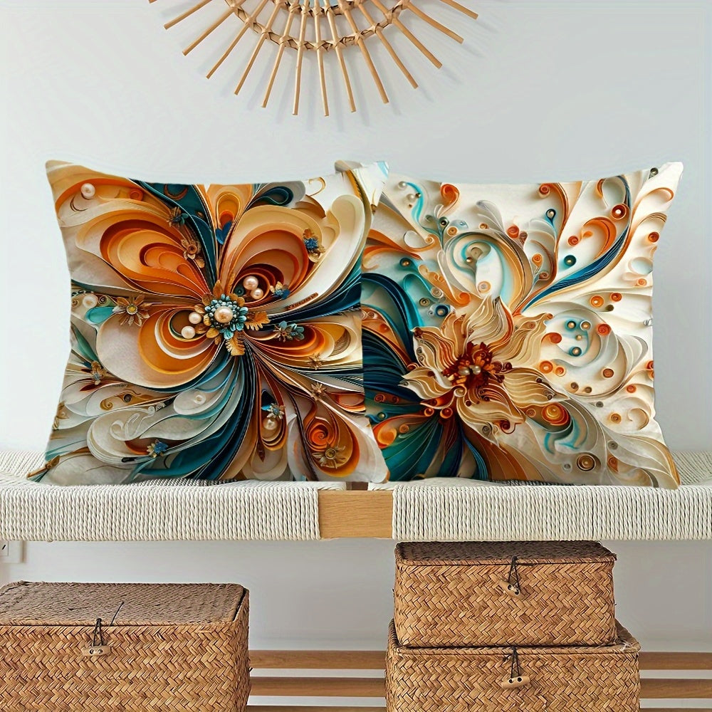 4pcsSet Short Plush Whimsical Pattern Pillowcase Double-Sided Printed Peacock Feather Cushion Cover Classic Art Home Decor Pillowcase Suitable for Cottage, Living Room, Bedroom, Sofa, Porch, Patio, Outdoor Pillow Insert No14x14 16x16 18x18 20x20inch