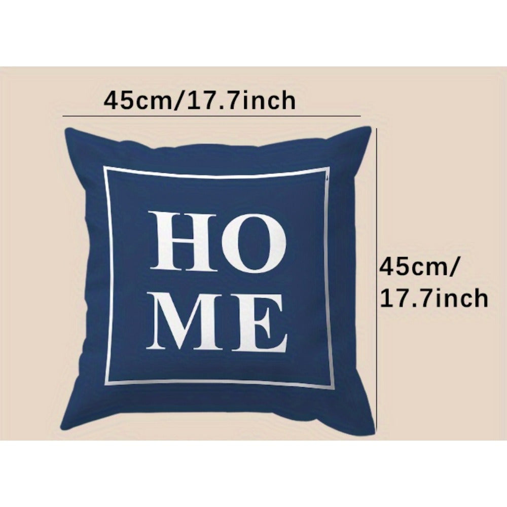 4pcs Modern Style Navy Blue Geometric Stripe Print Pink Polyester Cushion Cover Sofa Pillowcase Without Insert Double-sided Print 14x14 16x16 18x18 20x20inch