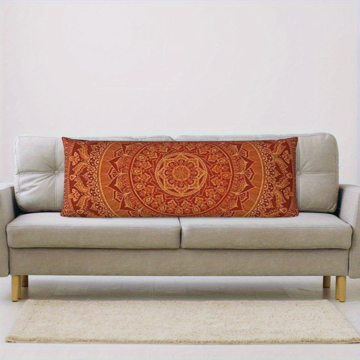 1pc Antique Mandala Spice Pillow Cover, 20x54 Inch - Double-Sided Print, Soft Polyester Fabric, Zipper Closure, Machine Washable - Ideal for Sofa, Living Room, Bedroom Decor, Bedroom Decor|Mandala Pattern|Zippered Pillowcase, Decorative Pillows
