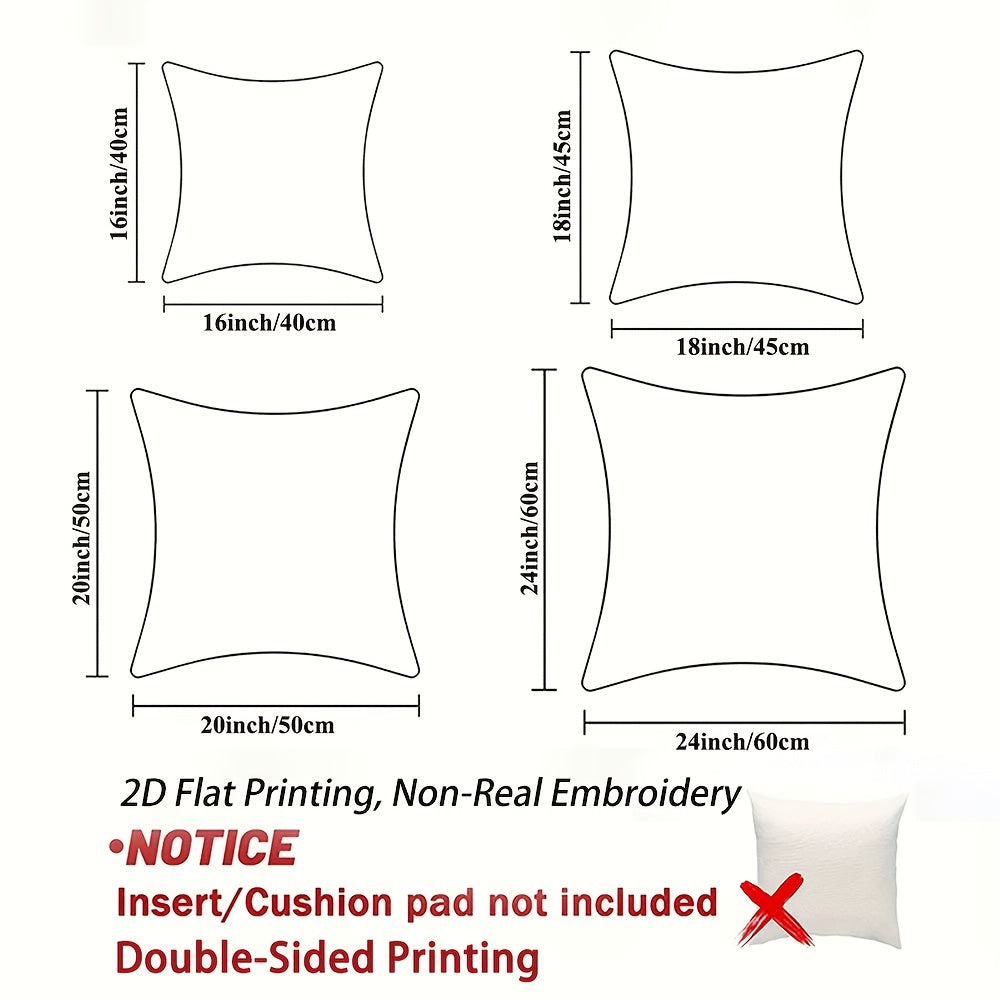 4pcs Black and White Jack Russell Terrier Dog Sketch Throw Pillow Covers - 2D Flat Printed Realistic Puppy & Adult Dog Face Cushion Covers, Double-Sided Luxury Sofa Bed Living Room Bedroom Office Car Decor, Zipper Closure & Machine Washable (No Inserts),
