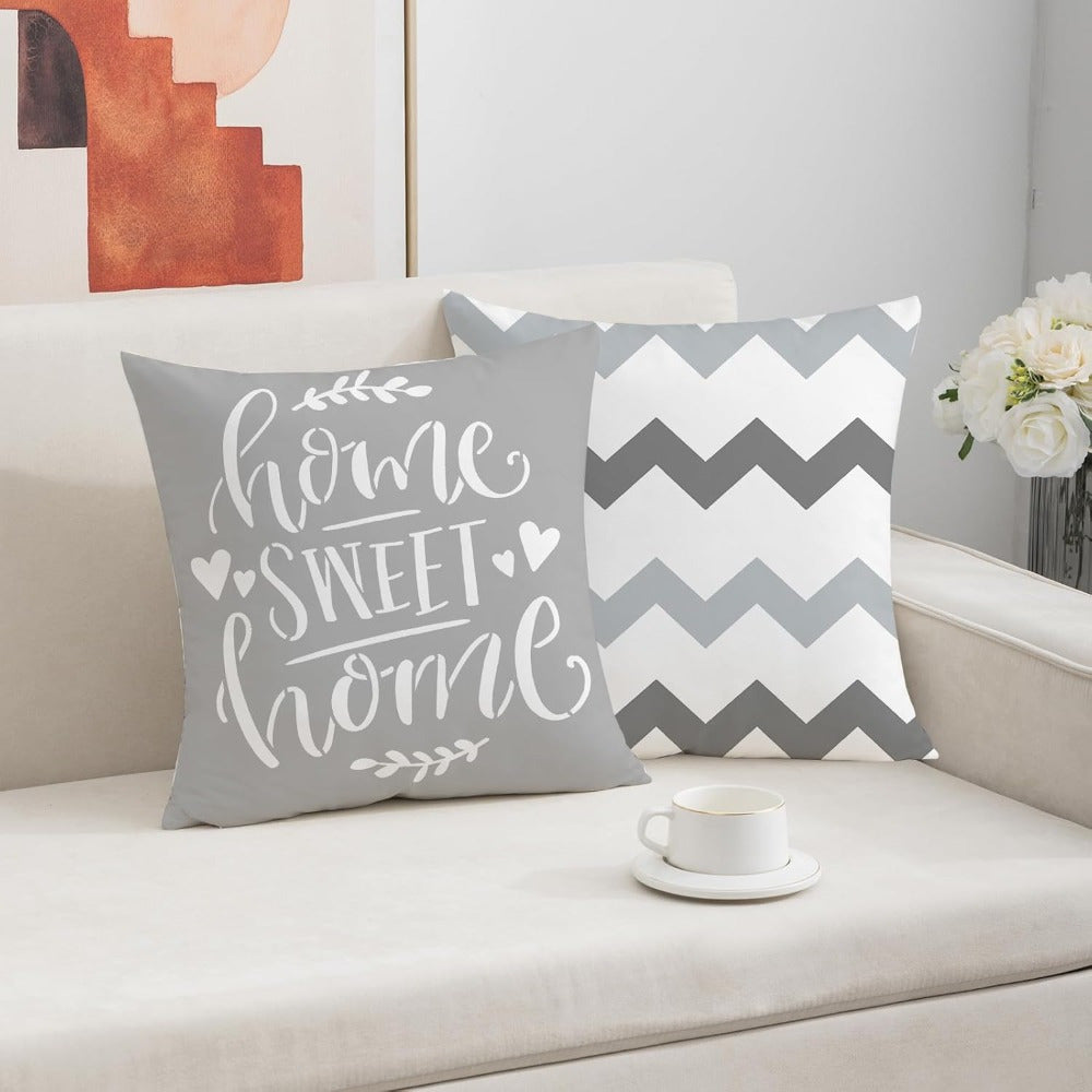 Country Style Pillow Cover Set (4pcs) Inch Brown Double Sided Printing Casual Pillow Cover, Super Soft Pillow Cover, Suitable for Sofa Recliner Bed, Car Courtyard, Polyester Material, Pillow Core Free Double Sided Printing, Sofa Decor, Home Decor, Rustic