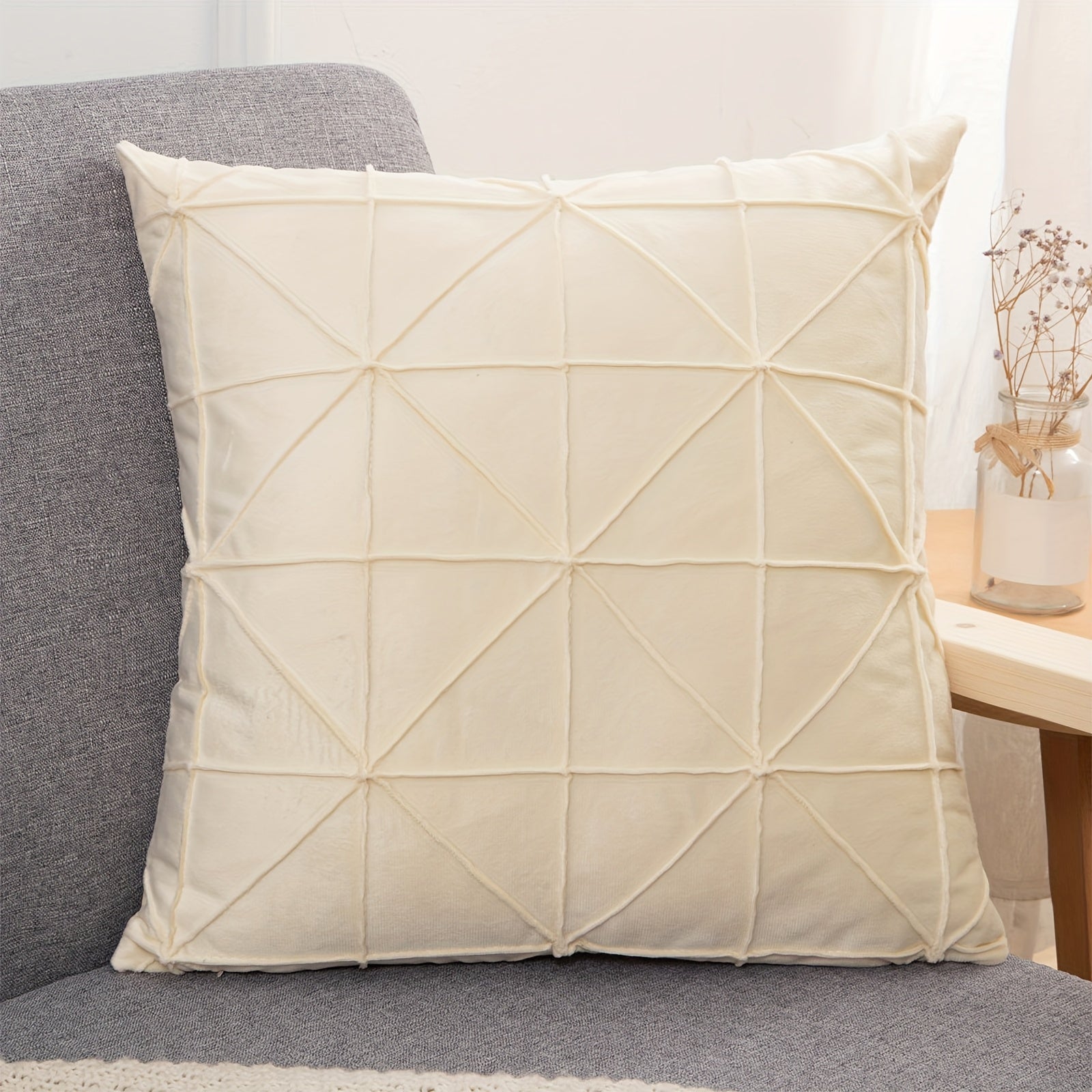 1pc Extra Large Decorative Throw Pillow - Dual-Sided Pastel (Pink/Beige/Burgundy/Teal) or Deep tones - Soft Plush Cushion for Sofa, Bed, Office - All-Season Home Decor - Polyester Pillowcase & Insert Included - Ideal Housewarming Gift, Bedroom Comfort,