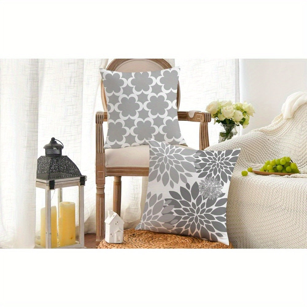 Country Style Pillow Cover Set (4pcs) Inch Brown Double Sided Printing Casual Pillow Cover, Super Soft Pillow Cover, Suitable for Sofa Recliner Bed, Car Courtyard, Polyester Material, Pillow Core Free Double Sided Printing, Sofa Decor, Home Decor, Rustic