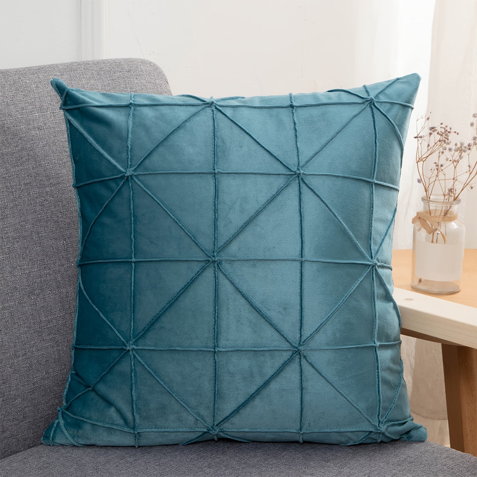 1pc Extra Large Decorative Throw Pillow - Dual-Sided Pastel (Pink/Beige/Burgundy/Teal) or Deep tones - Soft Plush Cushion for Sofa, Bed, Office - All-Season Home Decor - Polyester Pillowcase & Insert Included - Ideal Housewarming Gift, Bedroom Comfort,