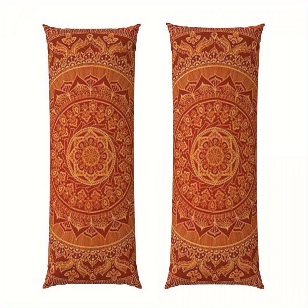 1pc Antique Mandala Spice Pillow Cover, 20x54 Inch - Double-Sided Print, Soft Polyester Fabric, Zipper Closure, Machine Washable - Ideal for Sofa, Living Room, Bedroom Decor, Bedroom Decor|Mandala Pattern|Zippered Pillowcase, Decorative Pillows