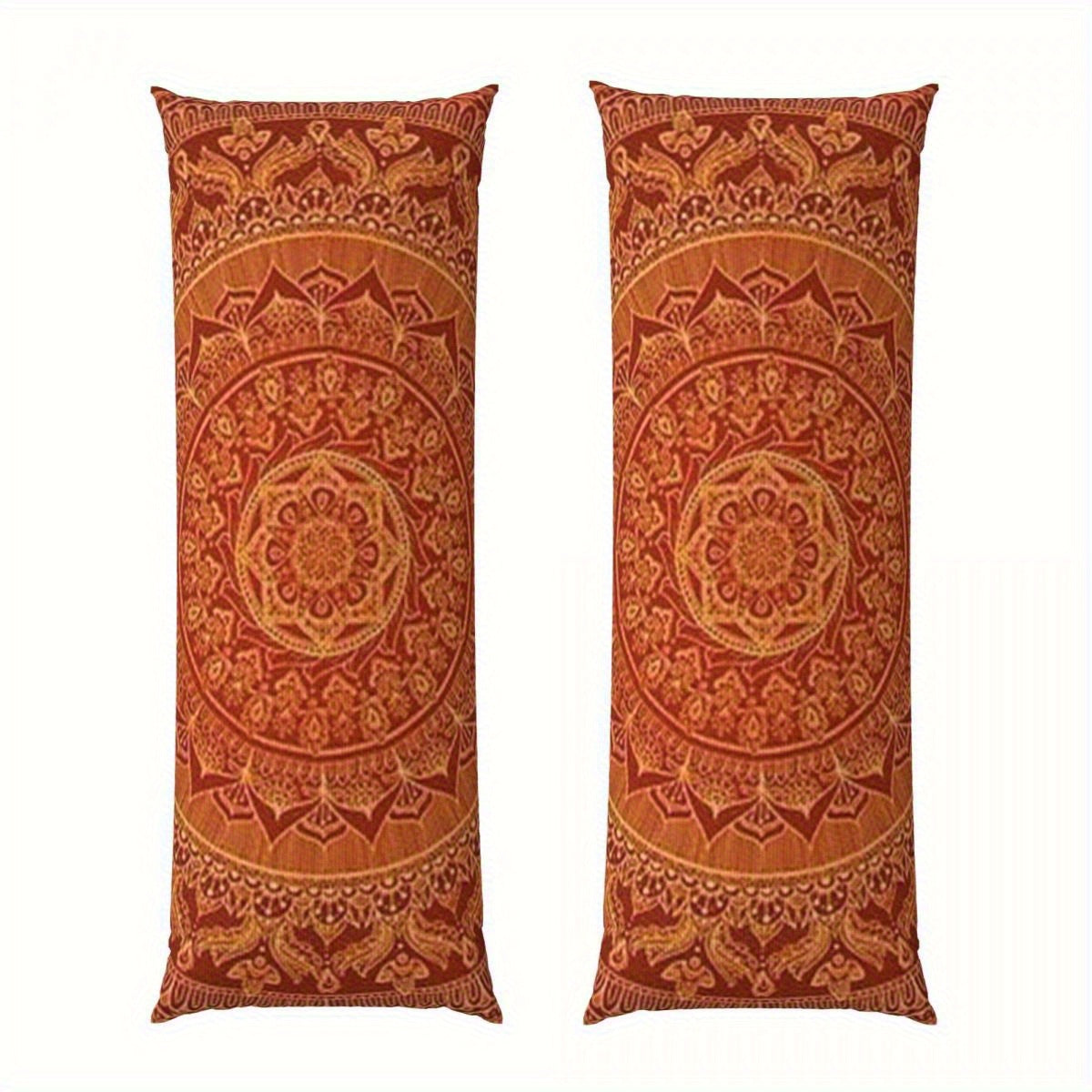 1pc Antique Mandala Spice Pillow Cover, 20x54 Inch - Double-Sided Print, Soft Polyester Fabric, Zipper Closure, Machine Washable - Ideal for Sofa, Living Room, Bedroom Decor, Bedroom Decor|Mandala Pattern|Zippered Pillowcase, Decorative Pillows