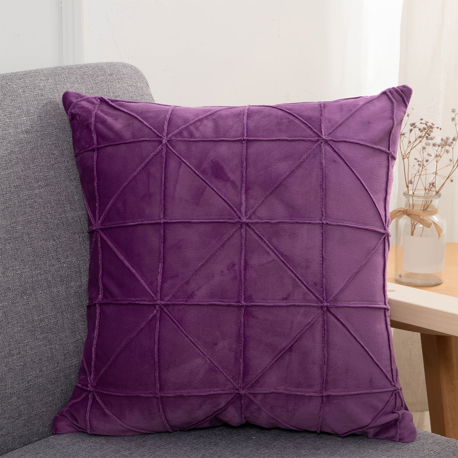 1pc Extra Large Decorative Throw Pillow - Dual-Sided Pastel (Pink/Beige/Burgundy/Teal) or Deep tones - Soft Plush Cushion for Sofa, Bed, Office - All-Season Home Decor - Polyester Pillowcase & Insert Included - Ideal Housewarming Gift, Bedroom Comfort,