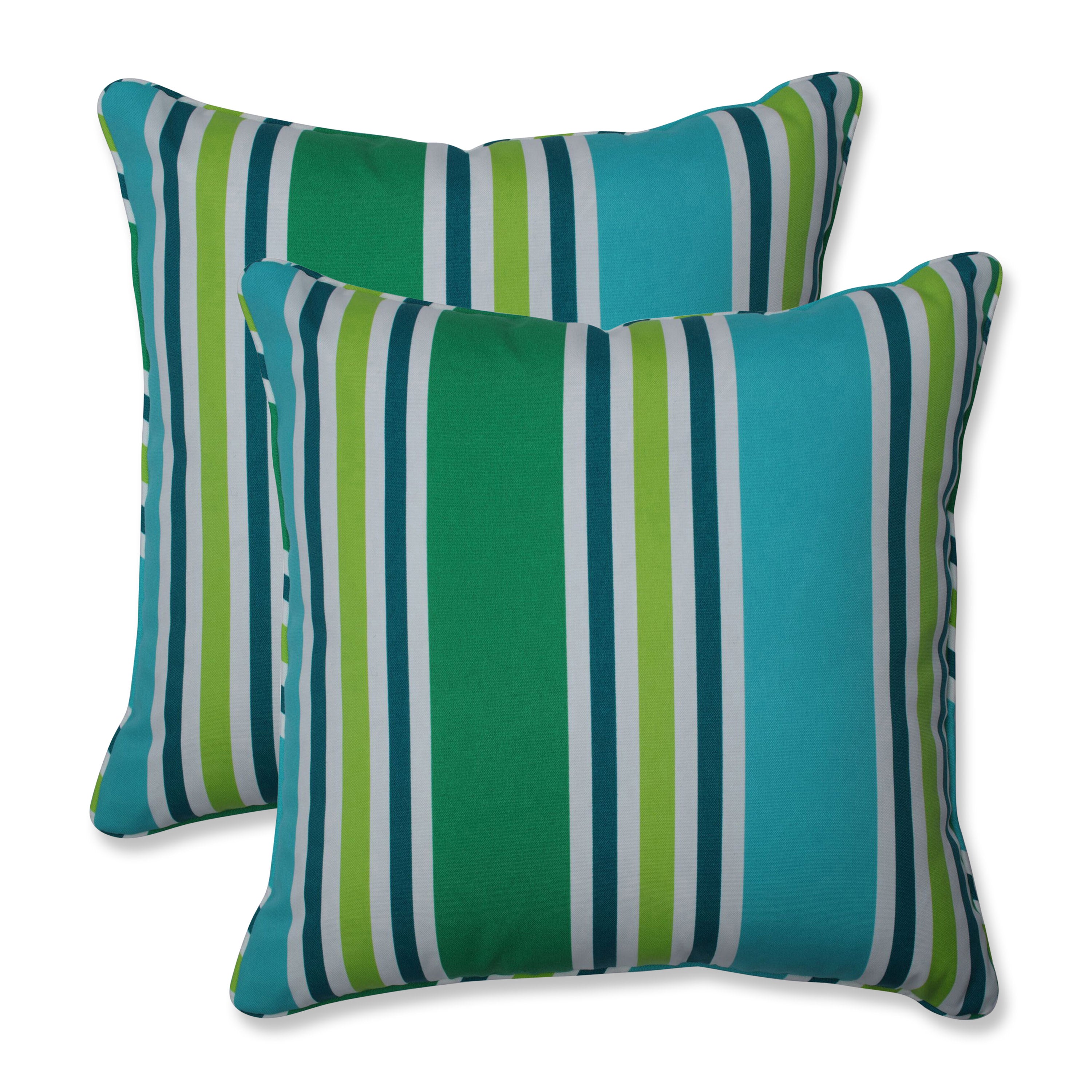 Aruba Stripe TurquoiseGreen 18.5-Inch Throw Pillow (Set Of 2)
