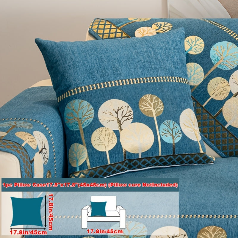 1pc Light Luxury Sofa Couch Cover Pet Favorite, Geometric Embroidery Sofa Slipcover, Four Seasons Universal Anti Slip Sofa Cover, Furniture Protection Cover, Suitable for Bedroom, Office, Living Room Decoration