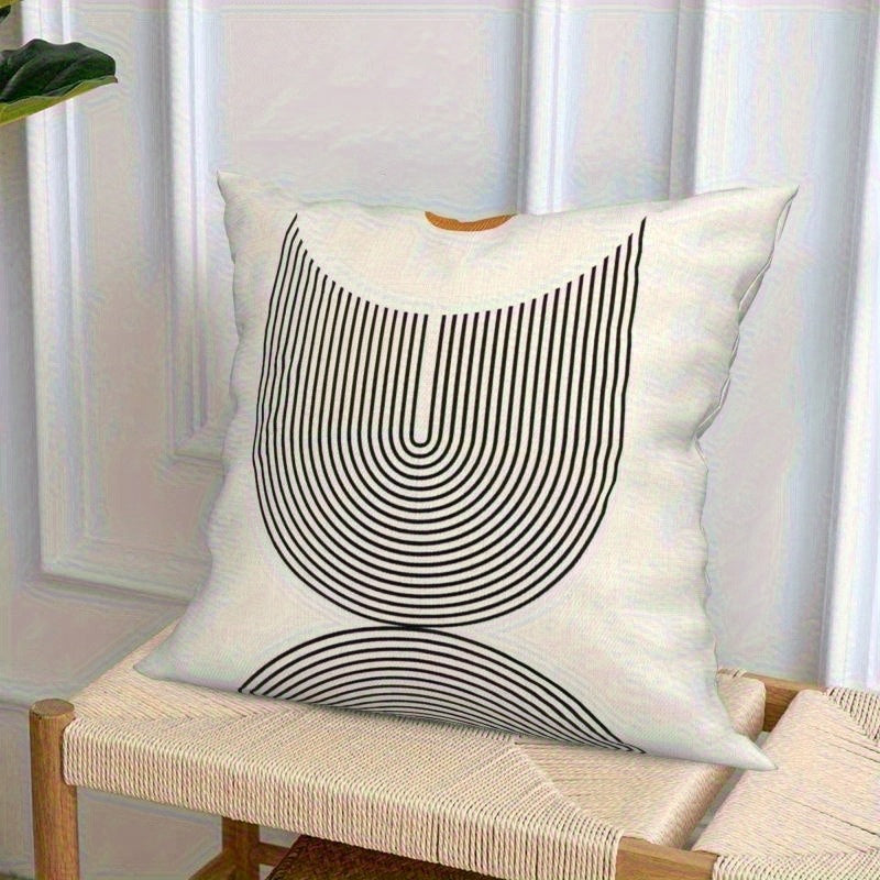 4pcs Retro Geometric Throw Pillow Covers - Double-Sided Printed Soft Plush Pillowcases with Zipper Closure, Machine Washable, Multiple Sizes for Living Room, Bedroom, Sofa Decor, Bedroom Accents, Vintage Style, Durable Material, Decorative Pillows, Cozy