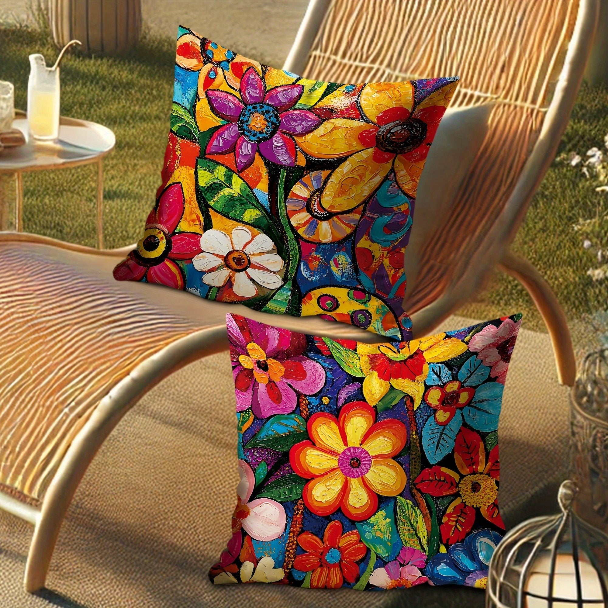 4pcs Double-Sided Printed Retro Floral Pillow Covers - Soft Short Plush with Zipper Closure, Machine Washable, Multiple Sizes for Living Room, Bedroom, Sofa Decor, Bedroom Accessories, Vibrant Home Accents, Durable Fabric Covers, 2D Flat