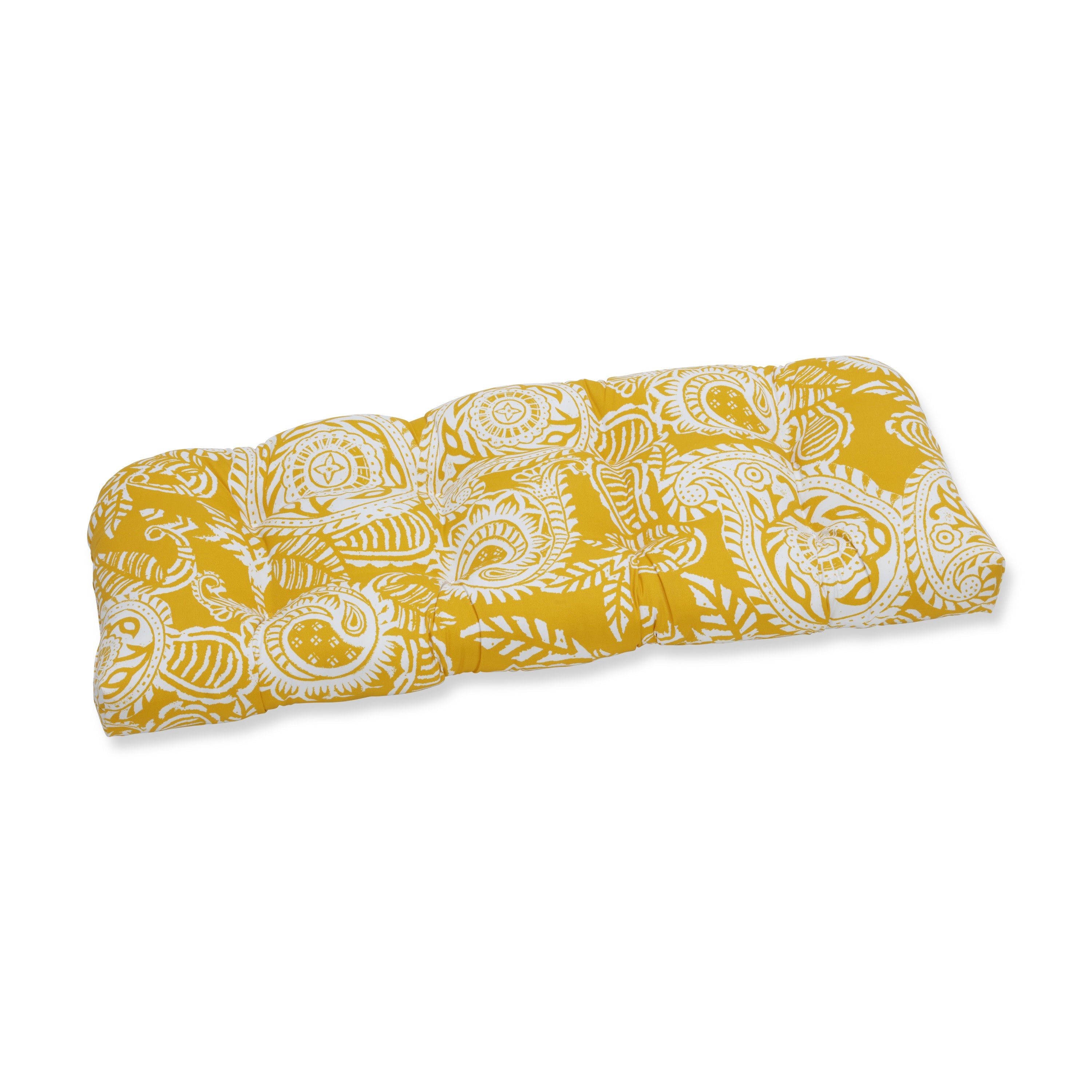 Addie Egg Yolk Wicker Loveseat Cushion