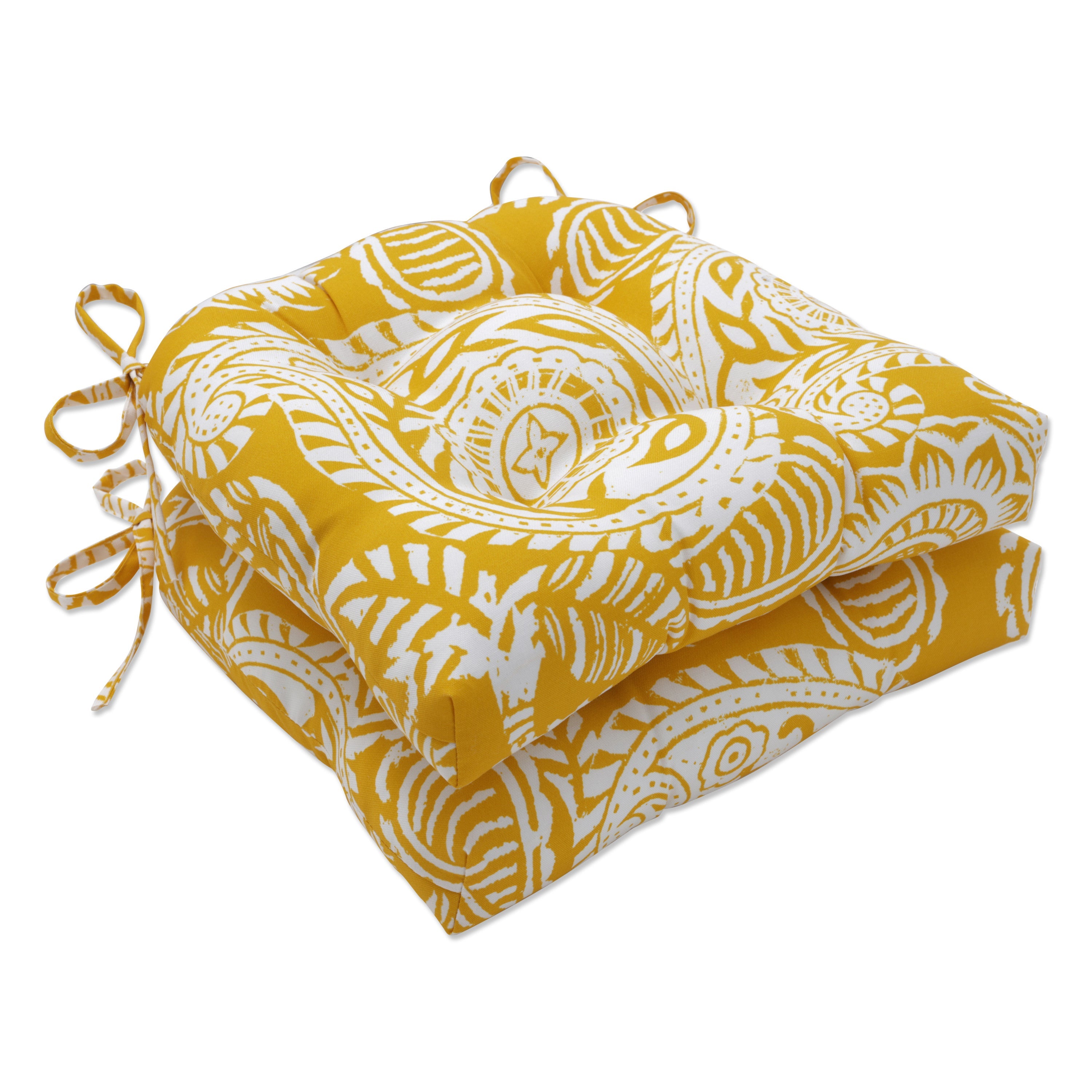 Addie Egg Yolk Reversible Chair Pad (Set Of 2)