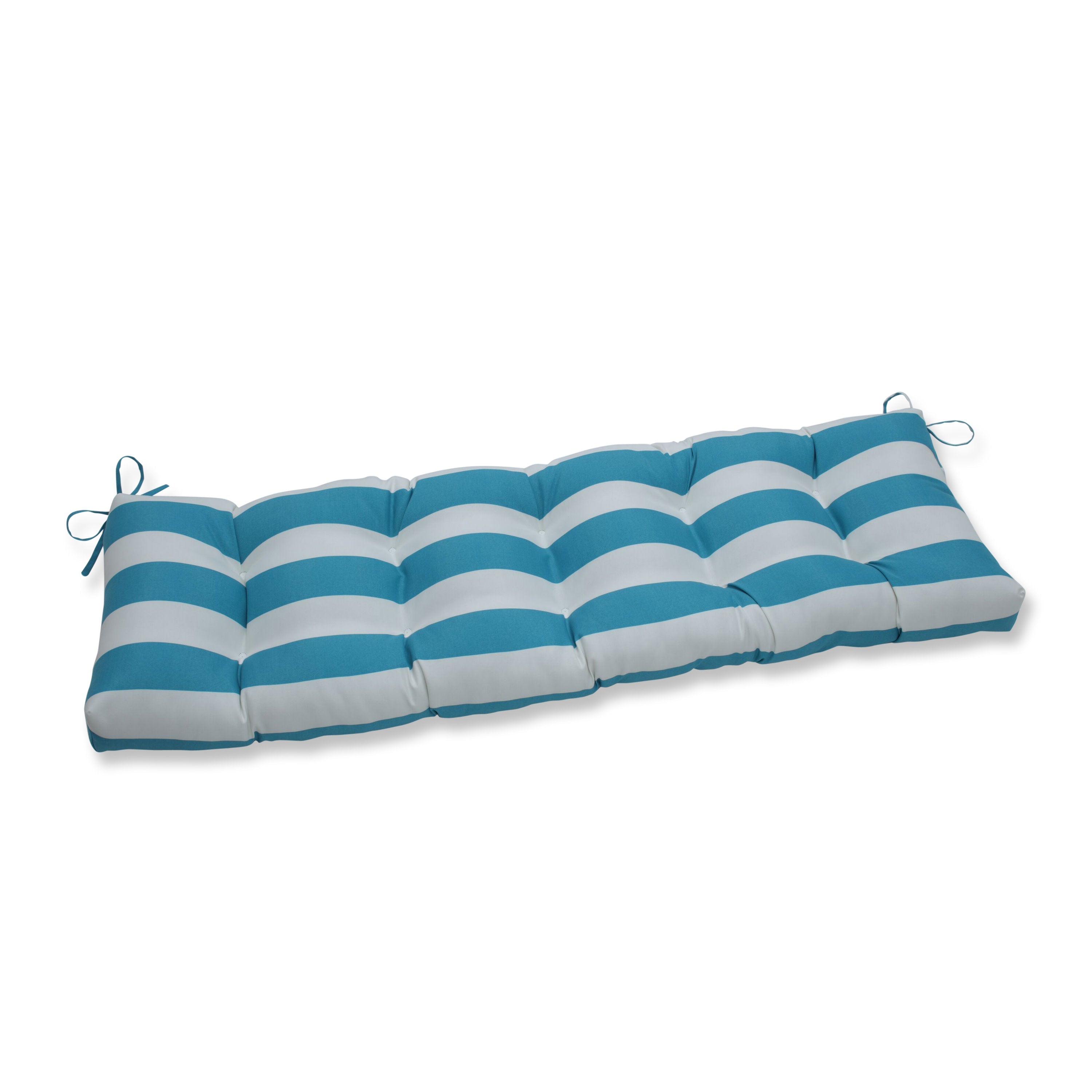 Cabana Stripe Turquoise 60" Blown Bench