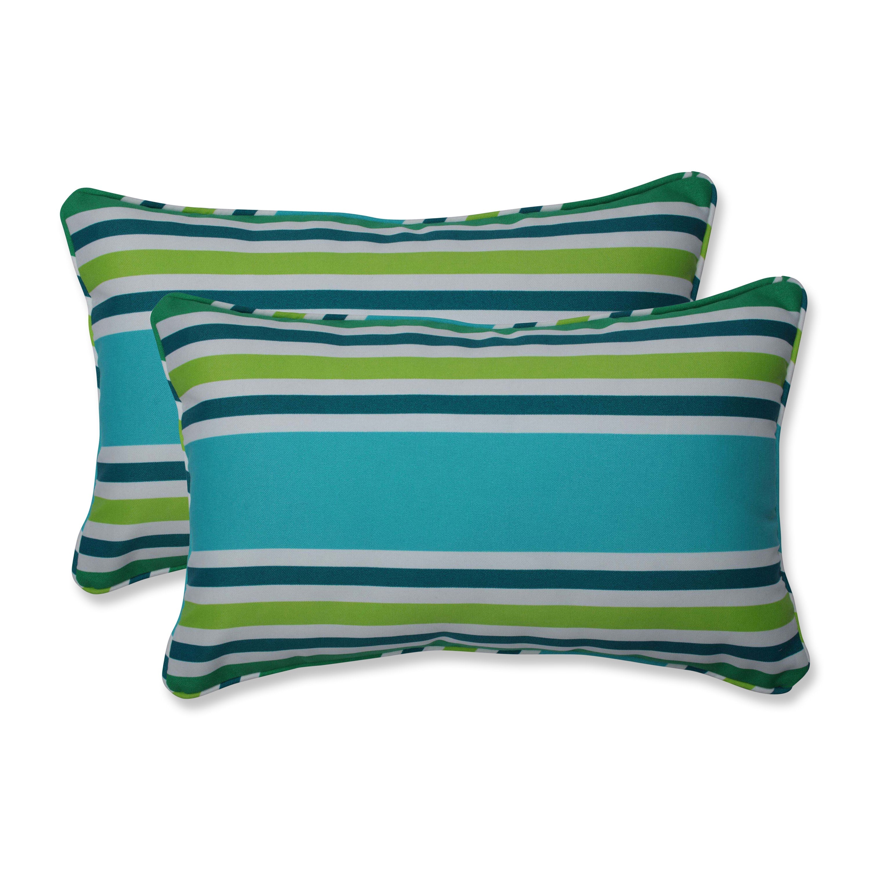 Aruba Stripe TurquoiseGreen Rectangular Throw Pillow (Set Of 2)
