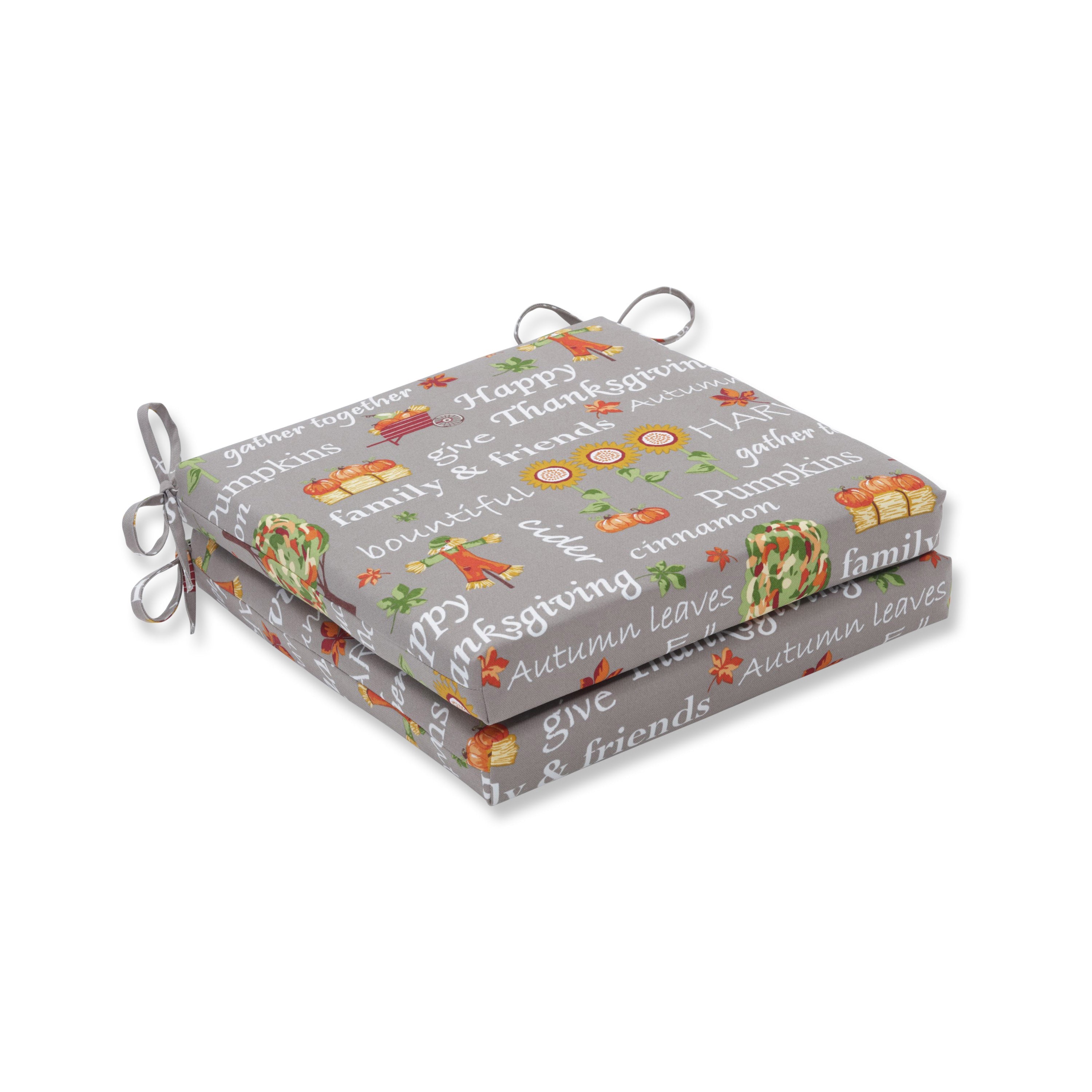 Autumn Harvest Haystack Squared Corners Seat Cushion 20x20x3 (Set of 2)