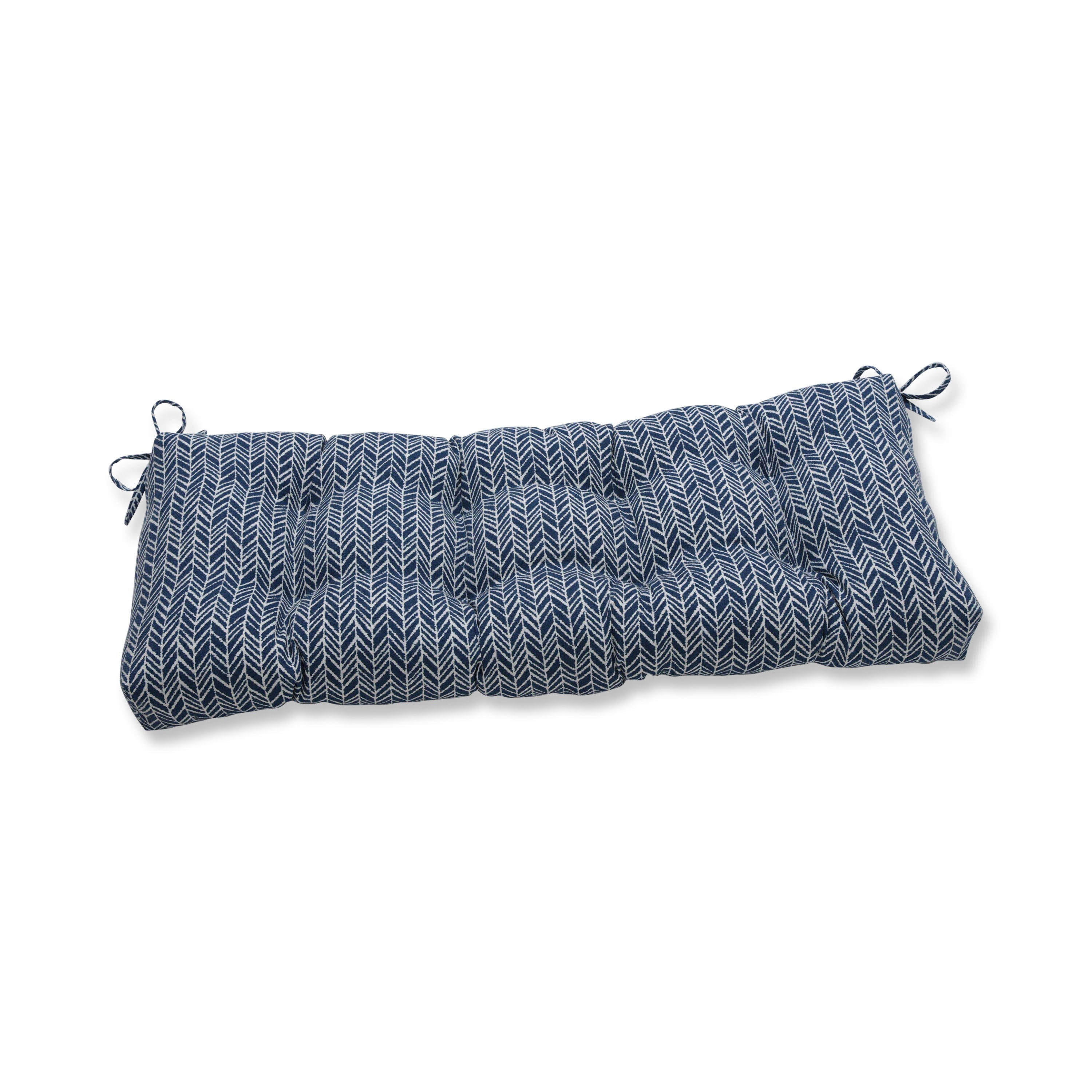 Herringbone Ink Blue 44" Blown Bench